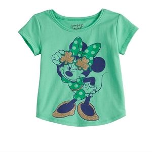 🌈Disney's Minnie Mouse baby girl St. Patrick's Day tee Jumping Beans🌈